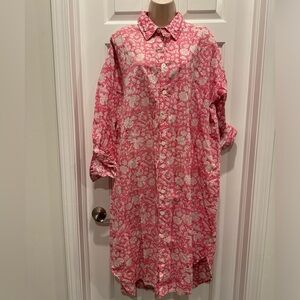 J.crew Sz block prints pink floral tunic dress coverup size small